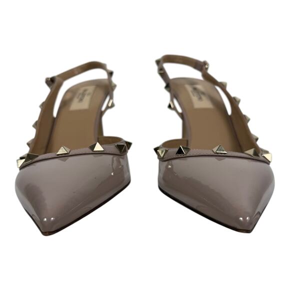 Valentino Garavani Rockstud 100 Patent Leather Slingback Pump Pink Size 40 - Picture 4 of 13